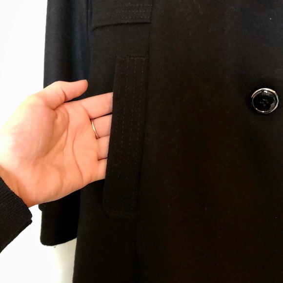 Kenneth Cole Black Hooded Wool Jacket - Picture 3 of 3